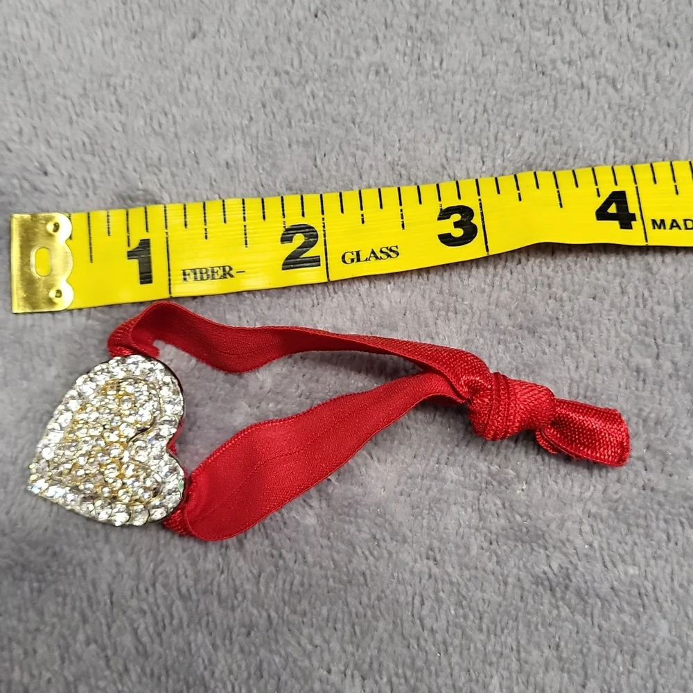 Crystal Heart Hair Tie ~ New Ribbon ❤️